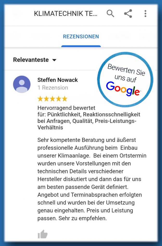 Kundenbewertung auf Google